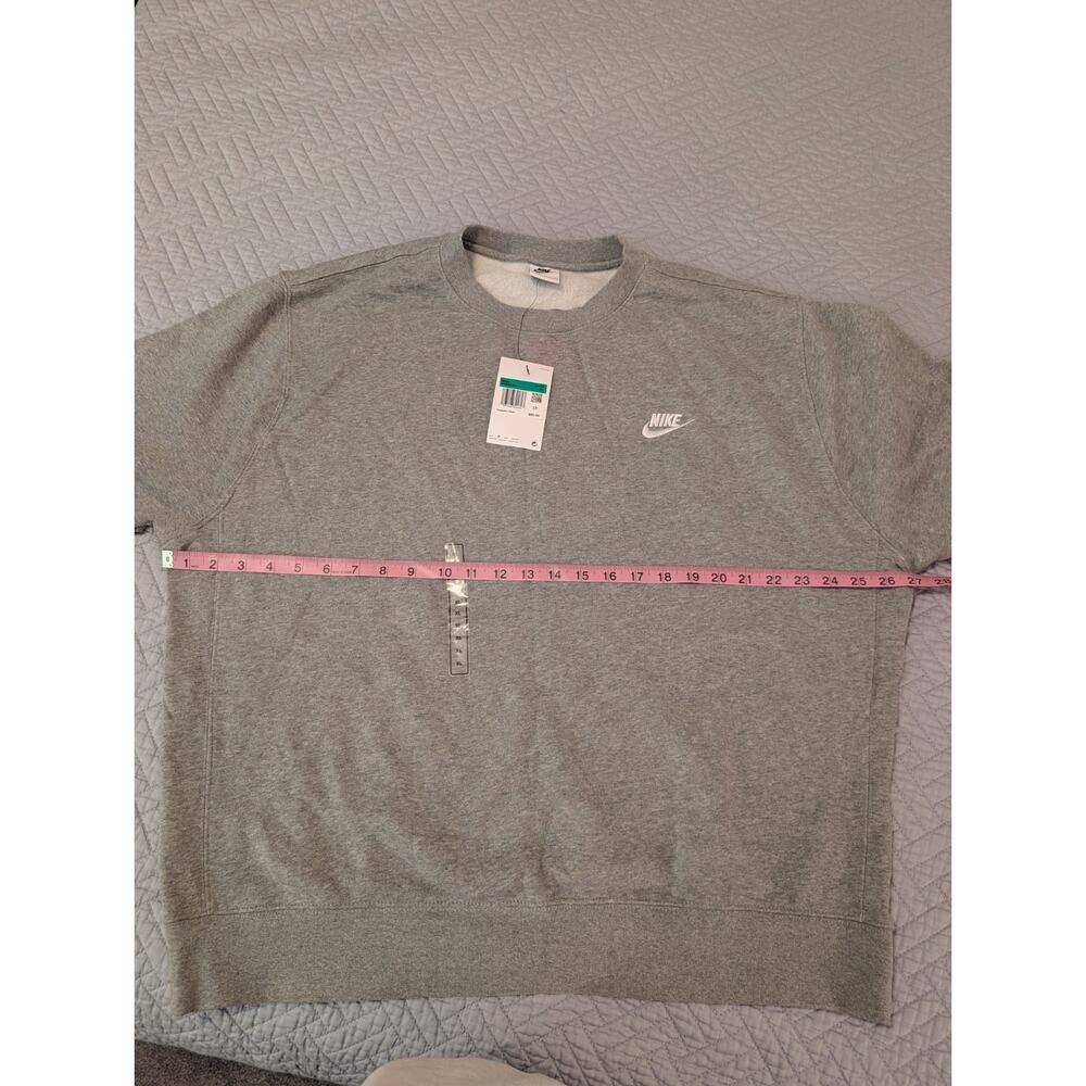 NWT Nike Men's Sweatshirt XL Gray Sportswear Club Fleece Crewneck (0287) - Picture 8 of 12